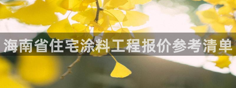 和记Ag：海南省住宅涂料工程报价参考清单