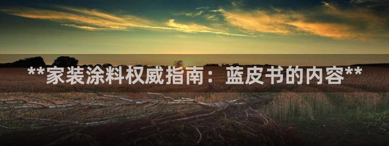 和记 中国首页：**家装涂料权威指南：蓝皮书的内容**