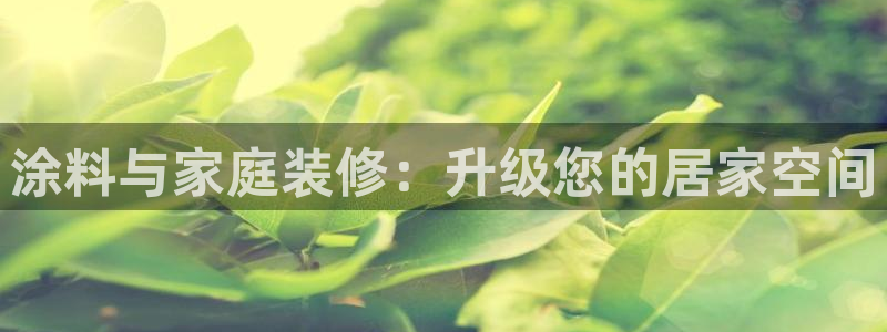 和记h8：涂料与家庭装修：升级您的居家空间