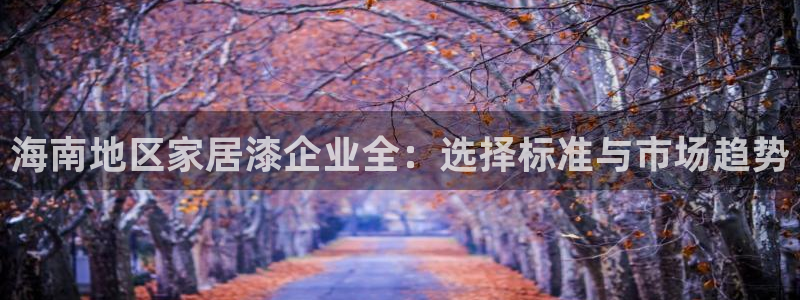 和记Ag：海南地区家居漆企业全：选择标准与市场趋势
