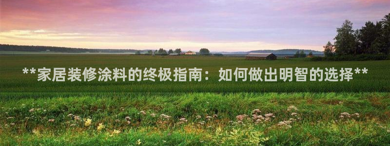 和记下载：**家居装修涂料的终极指南：如何做出明智的选择**